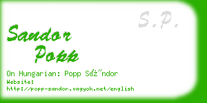 sandor popp business card